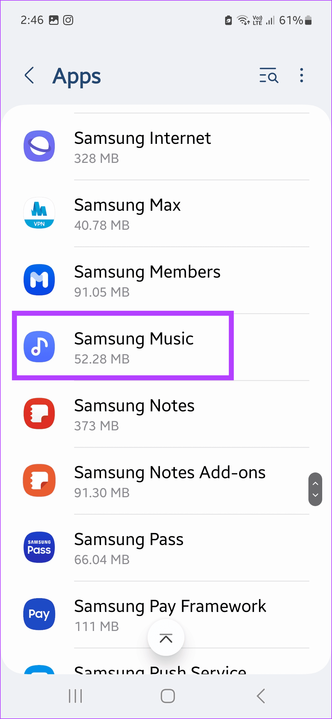Tap on the relevant music app