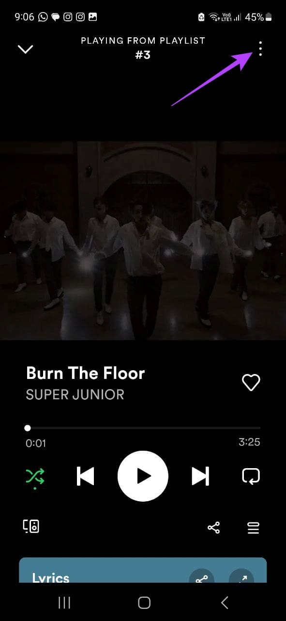 Tap on the three dot icon