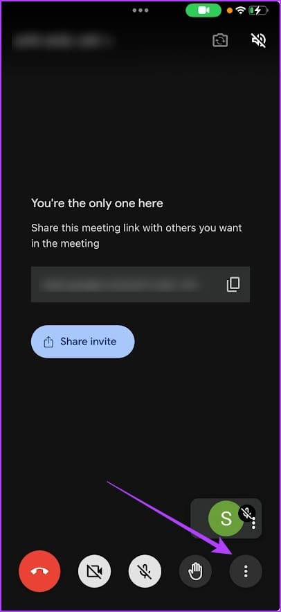 Tap on three Dots Icon Gmeet