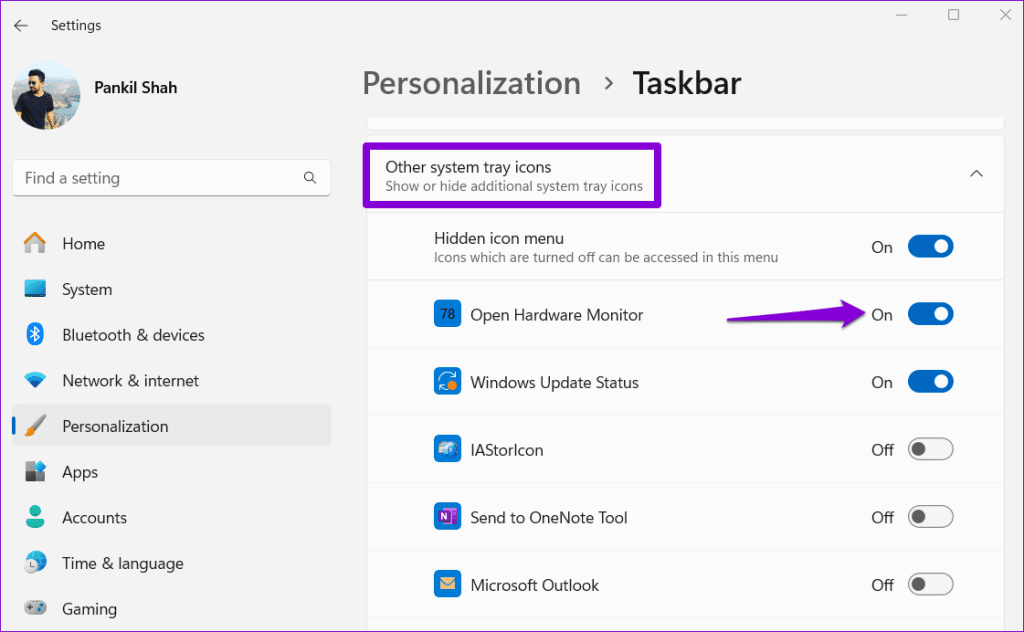 Taskbar Settings on Windows 1