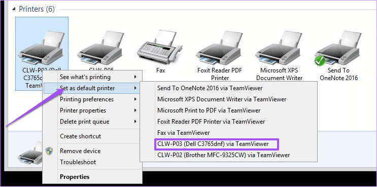 Team Viewer Remote Printing Set As Default Printer