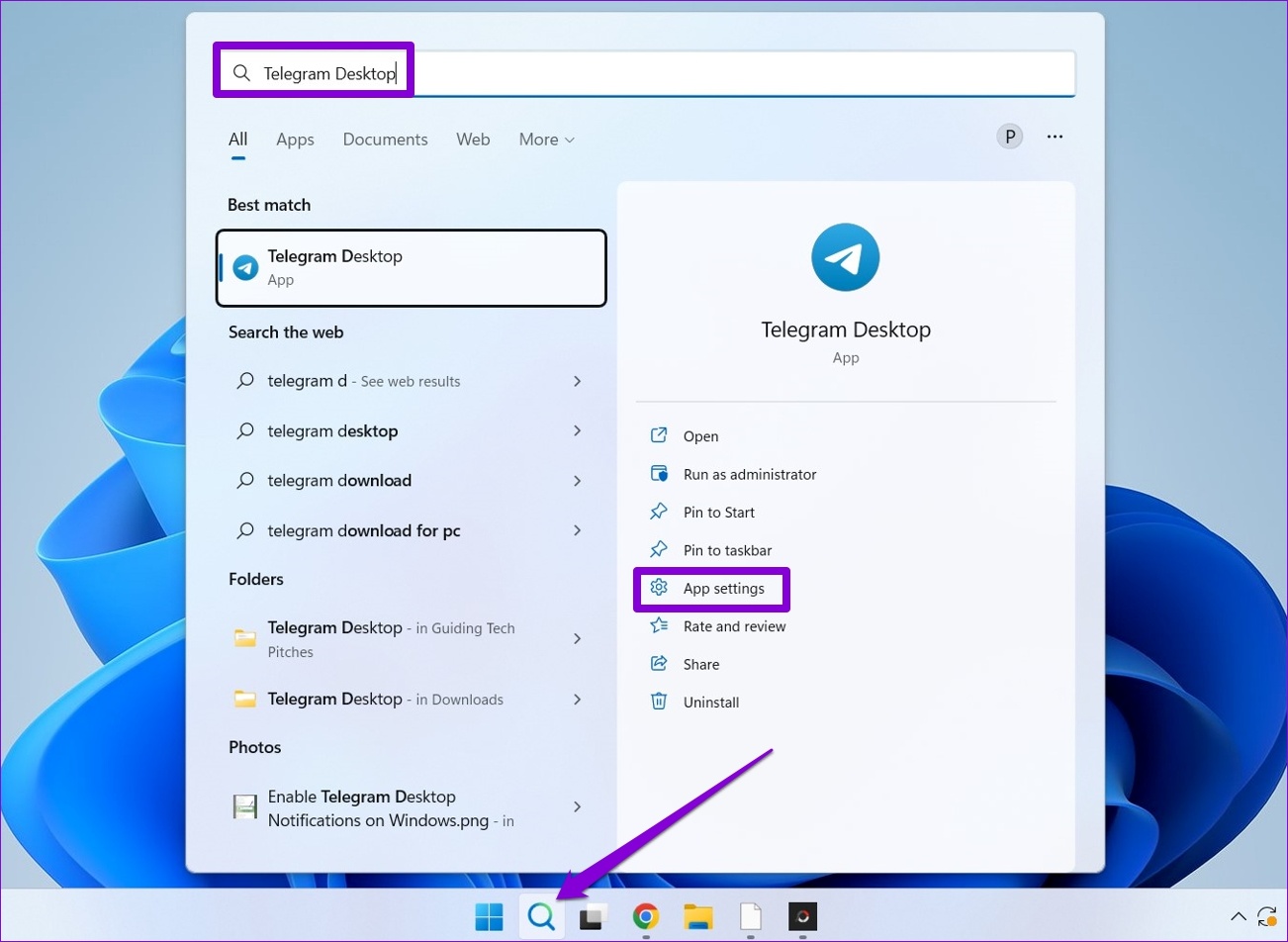 Telegram App Settings on Windows 1
