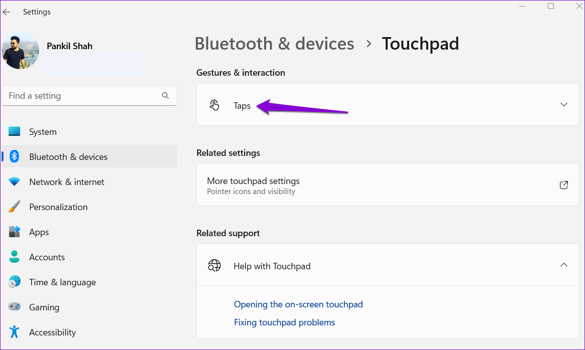 Touchpad Settings Windows 11