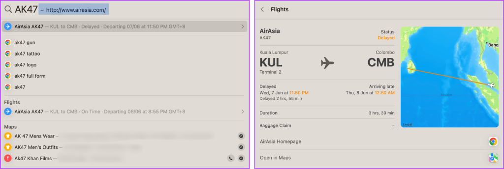Enter your flight details to track it from Spotlight