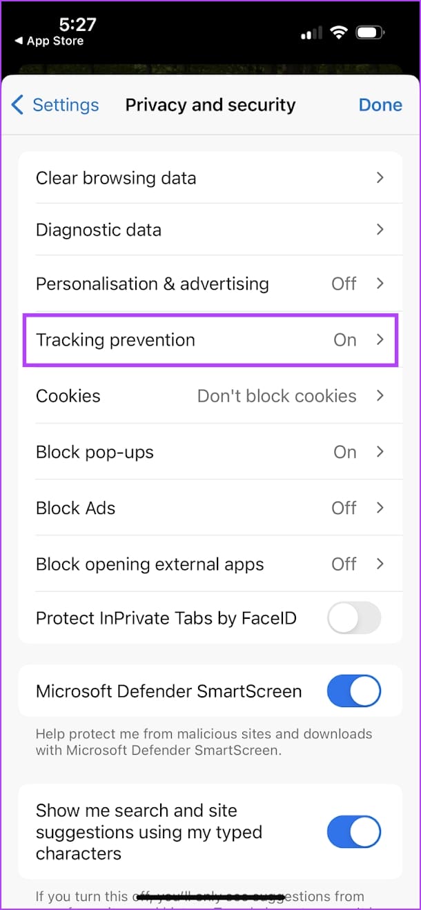 Tracking Prevention