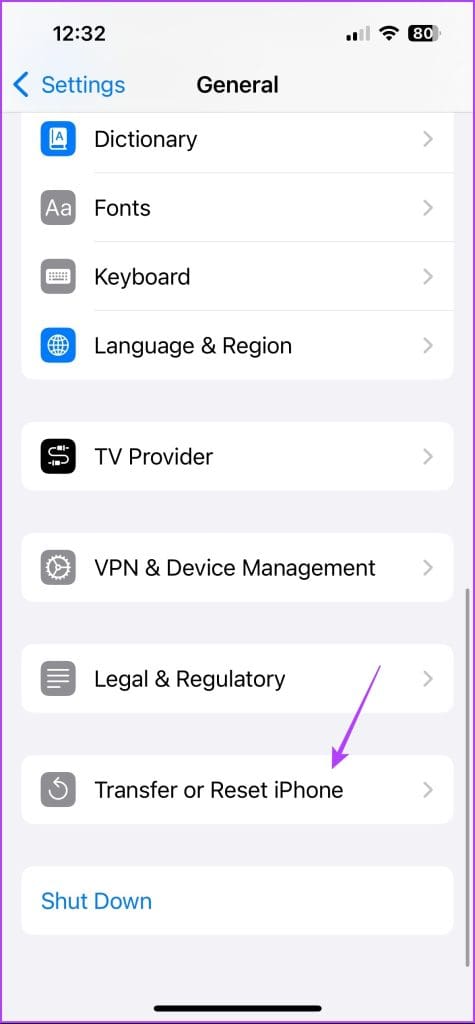 Transfer or Reset iPhone option 1