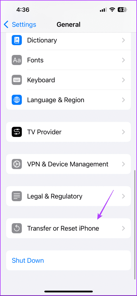 Transfer or Reset iPhone option 3