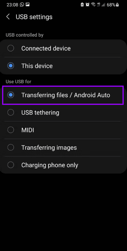 Transfering files on Android