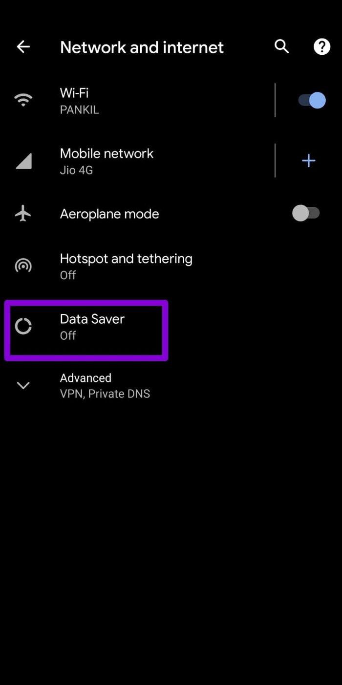 Turn Off Data Saver on Android