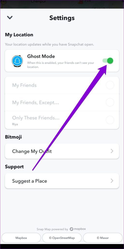 Turn Off Ghost Mode in Snapchat