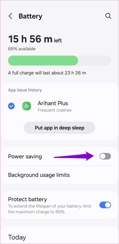 Turn Off Power Saving on Android