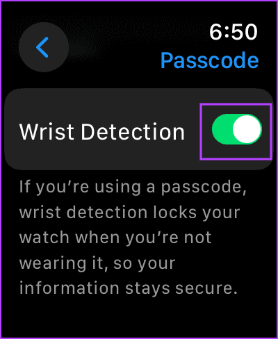 Turn Off Wrist Detection