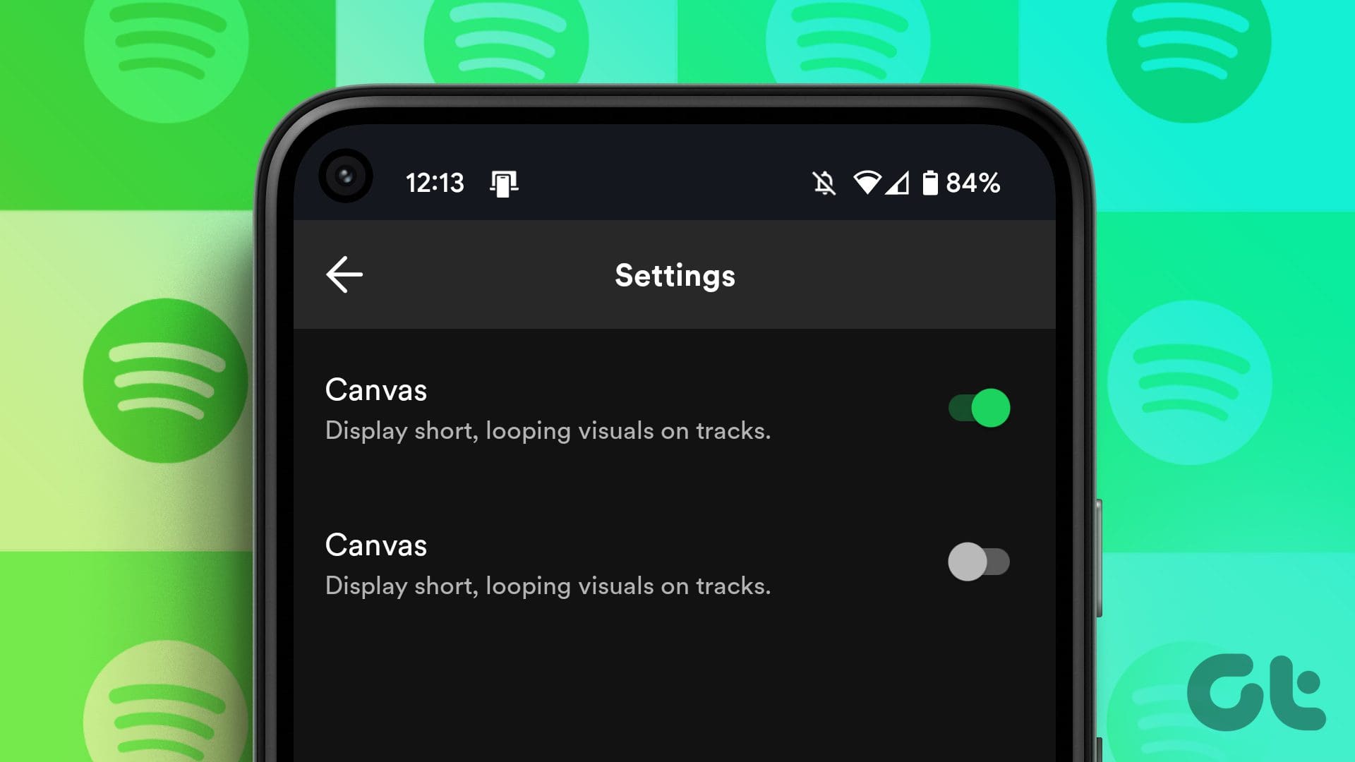 Canvas را در Spotify روشن یا خاموش کنید