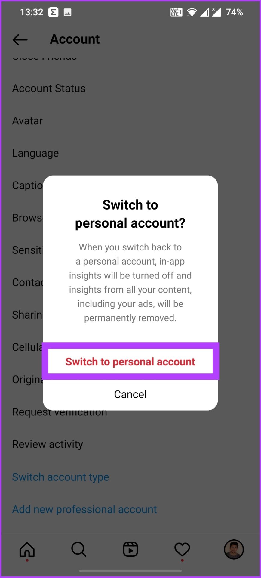 How to Turn off Business Account on Instagram - 6