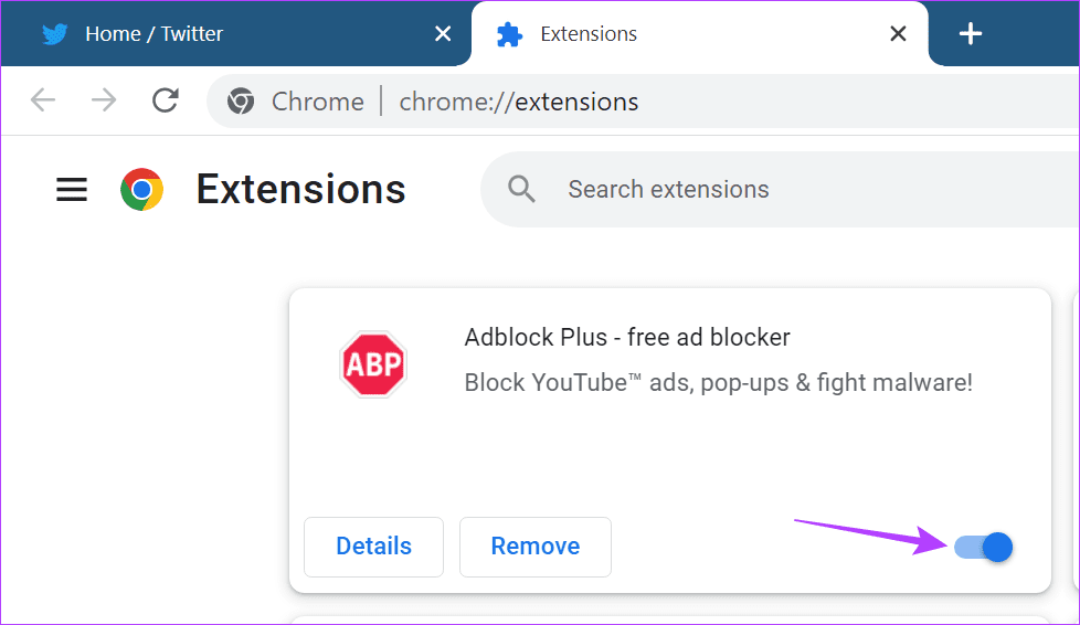 Turn off Chrome Extension 2