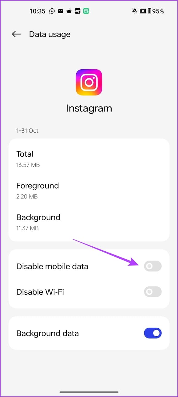 Turn off Disable Mobile Data