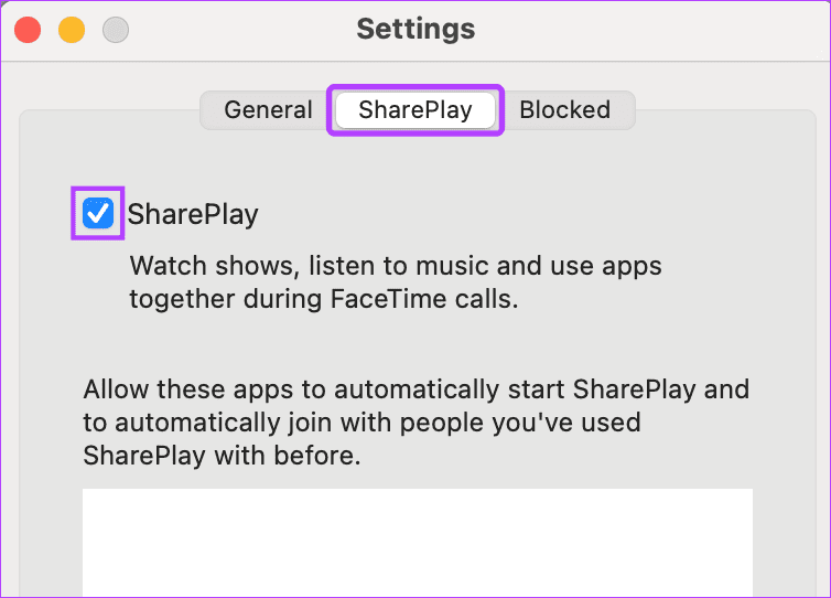 Turn off SharePlay Mac