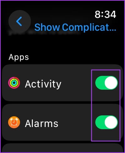 Turn off complications for apps