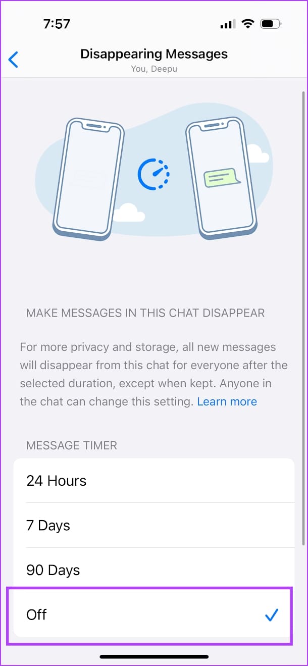 Turn off messages