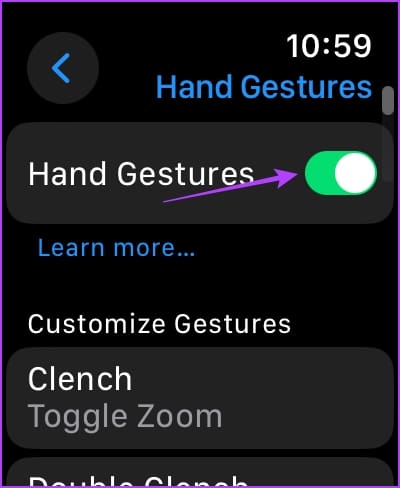 Turn off toggle for hand gestures