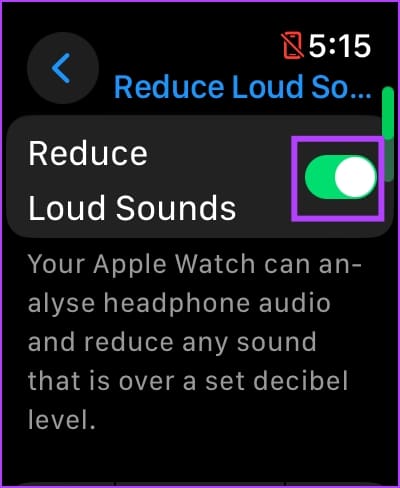 Turn on the toggle for Reduce Loud Sounds