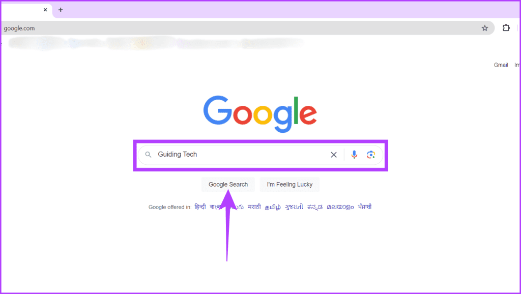 Type your problem in the search box and hit Google Search button