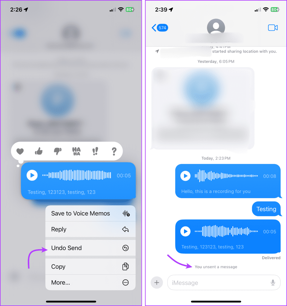 Undo Voice Messages on iPhone