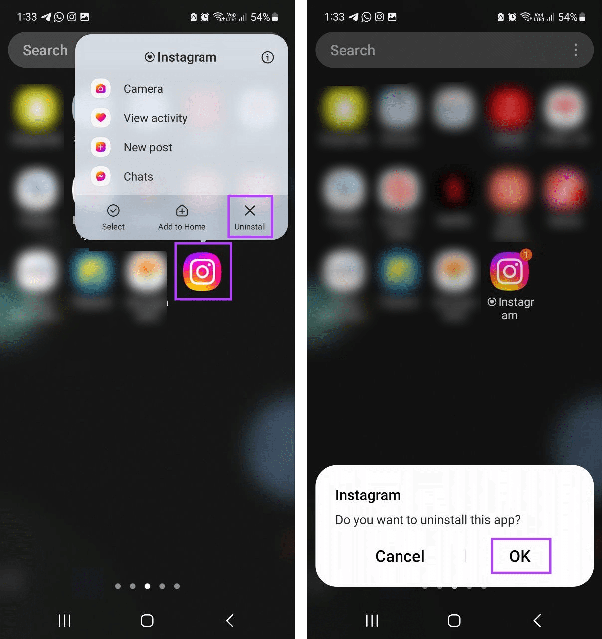 Uninstall Instagram 3