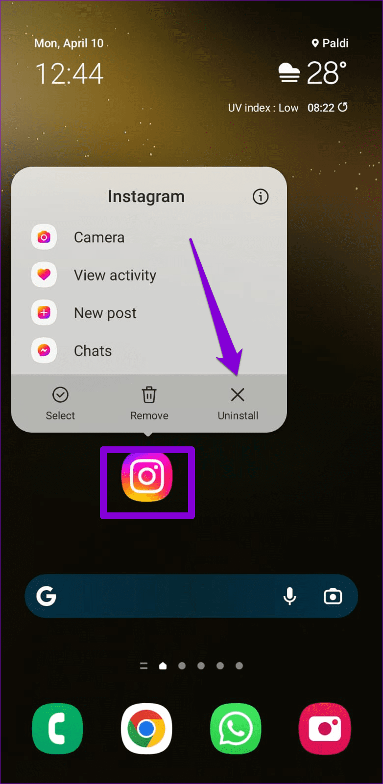 Uninstall Instagram From Android