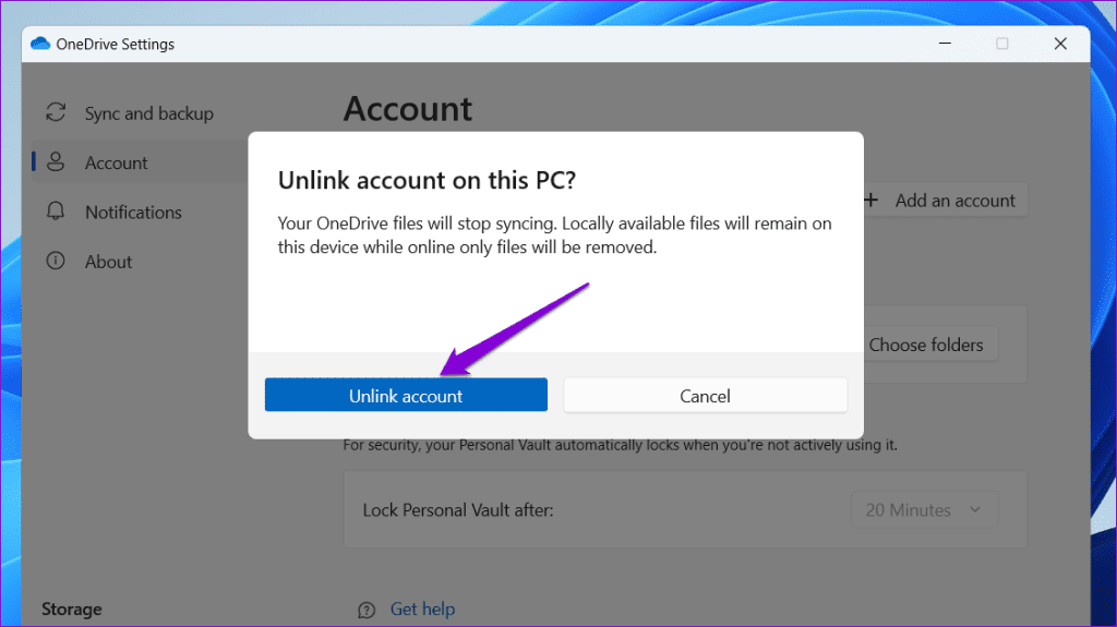 Unlink OneDrive From Windows
