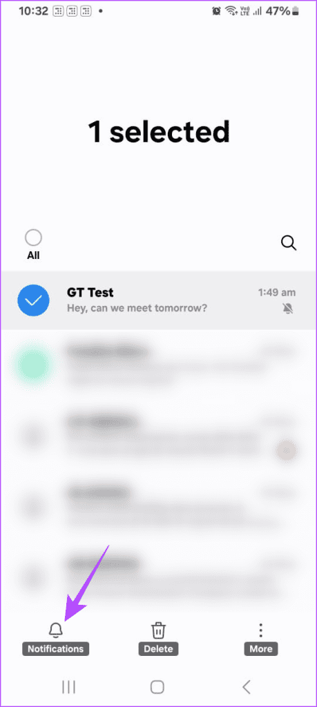 Unmute Notification in Samsung Message app