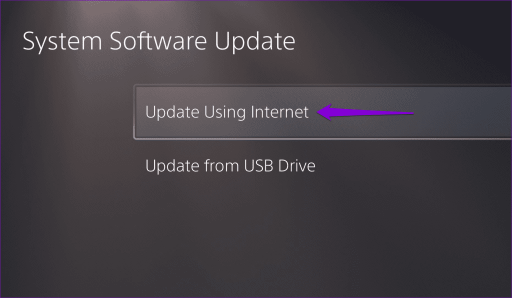 Update PS5 Software Using Internet