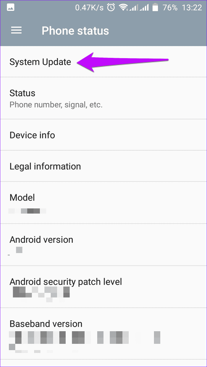 Update System Settings Android Device