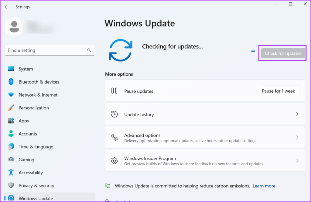 check for Windows updates