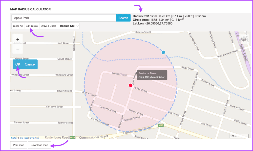 Use CalcMaps to Draw Multiple Circles on a Map 4