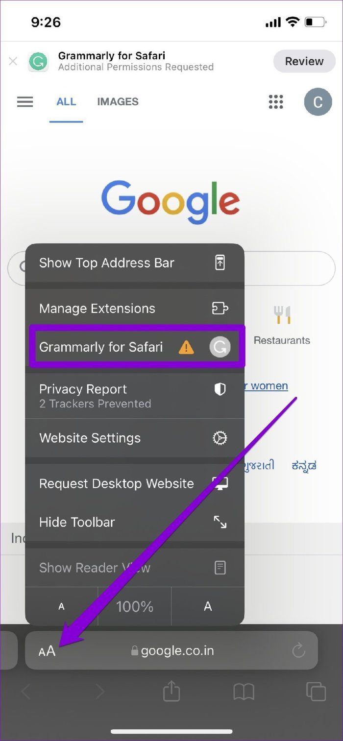 Use Extensions in Safari