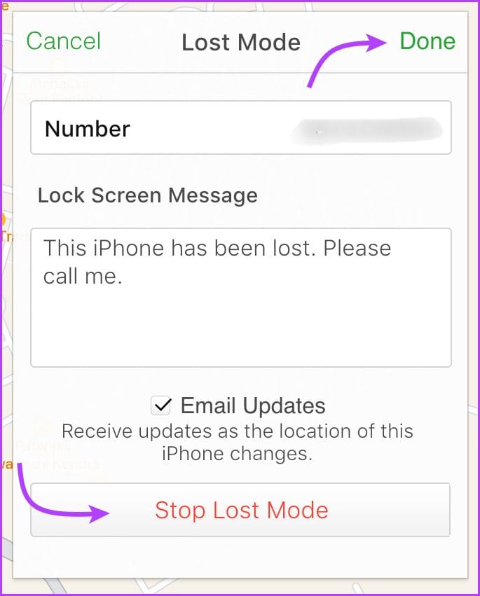 Edit Lost Mode message or disable it