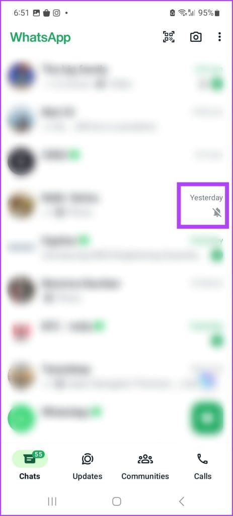 Select the muted chat