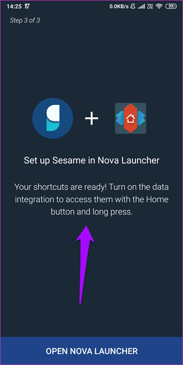 Use Nova Launcher With Sesame Shortcuts 3