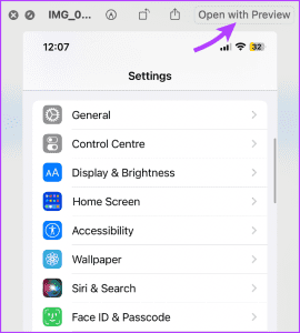 Click Open With Preview