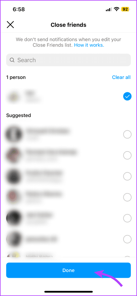 Deselect everyone except one 