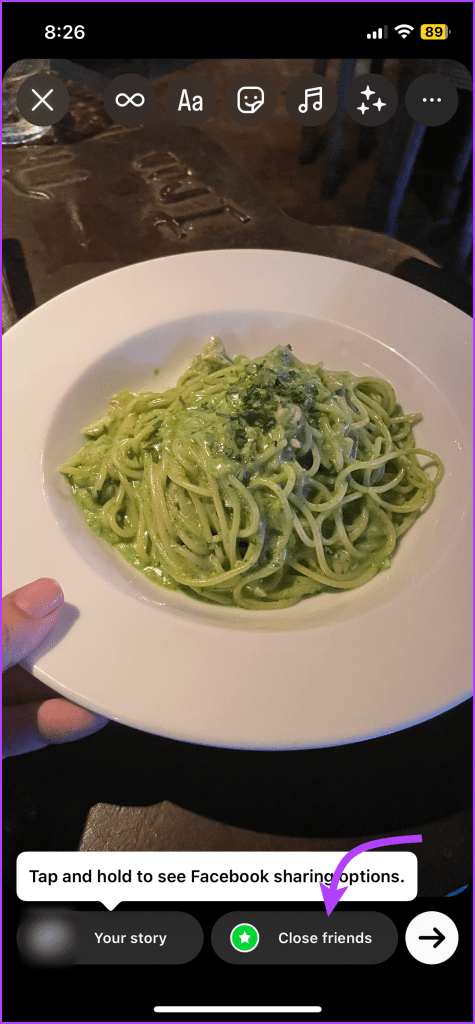 Select Close Friends before posting the story