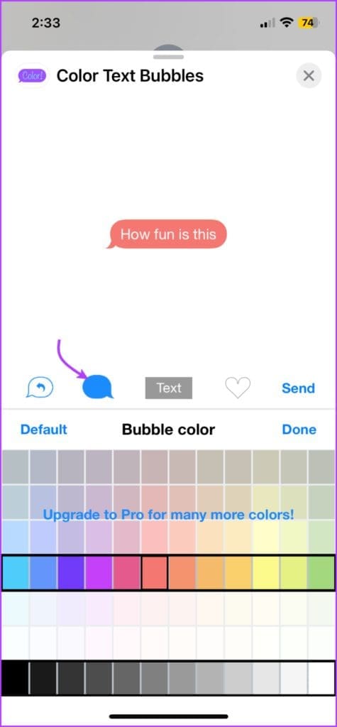 Change the bubble color in iMessage