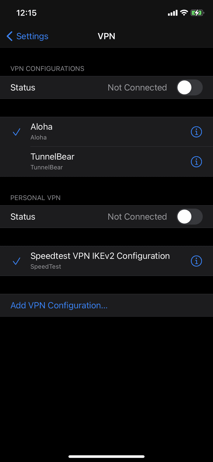 VPN turn off