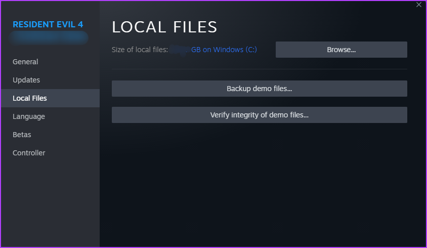 Verify Integrity of Local files option in Steam