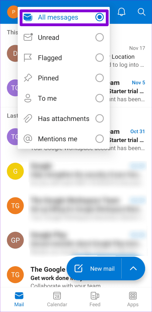 View All Messages in Outlook
