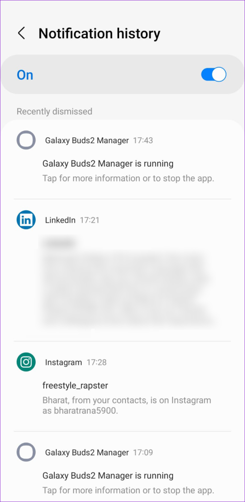 View Notification History on Android