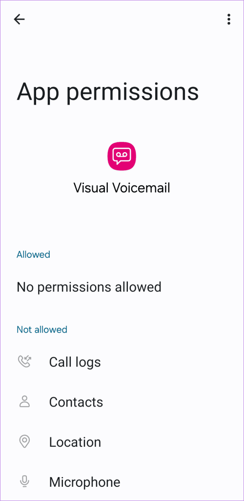 Visual Voicemail App Permissions on Android