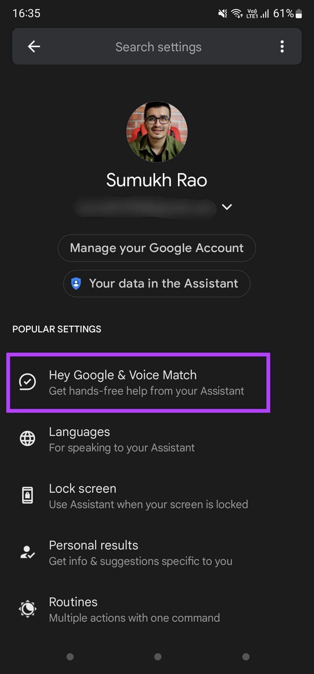 Hey Google and Voice Match