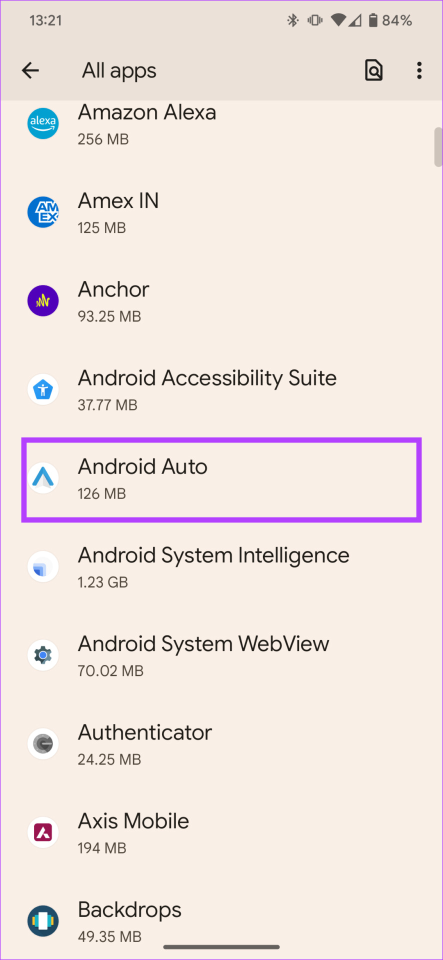 Android Auto settings